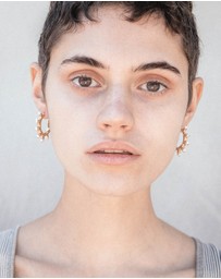 Haze & Glory - ICONIC EXCLUSIVE - Earrings Sun of Pearl Huggie 925 Sterling Silver Gold-Plated