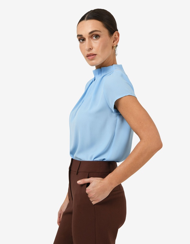 Forcast - Olivia Pleated High Neck Top