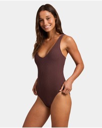 Roxy - Womens Aruba V Neck One Piece Swimsuit