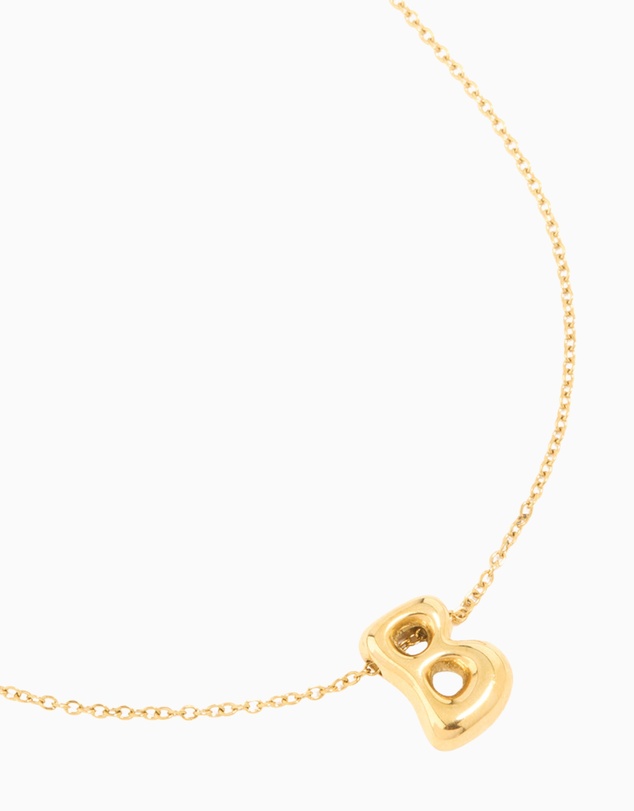 Lovisa - Waterproof Gold Plated Stainless Steel Large Bubble Letter B Necklace
