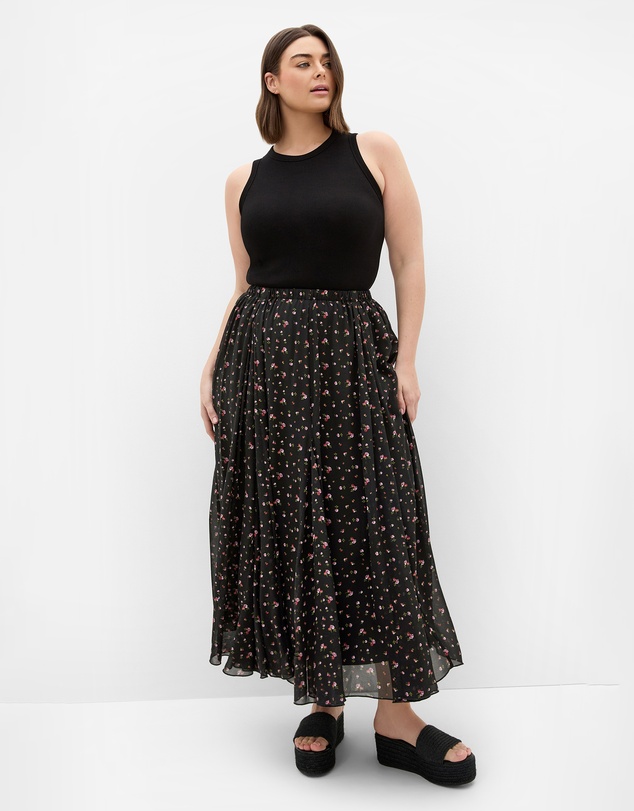 City Chic - Serene Floral Print Skirt