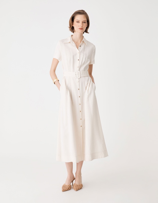 Forcast - Ebony Tencel Cupro Shirt Dress