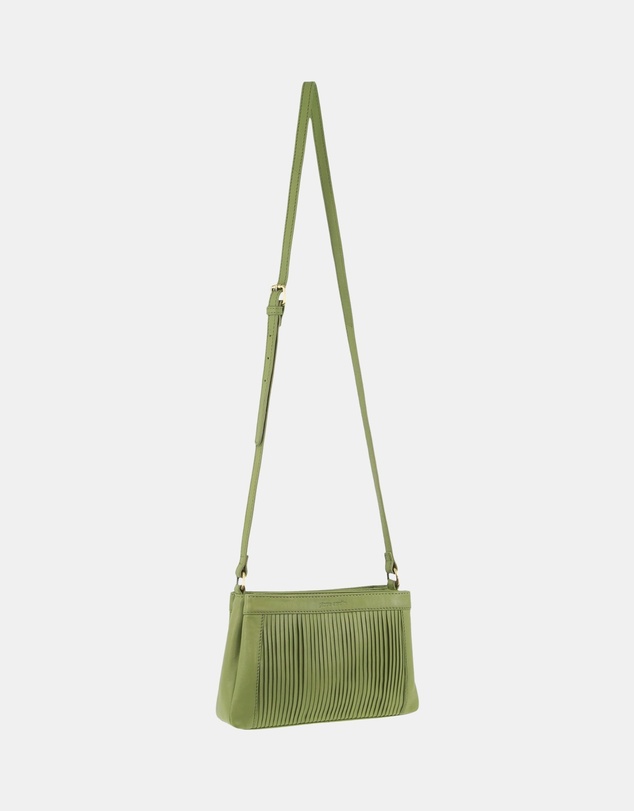 Pierre Cardin - Pierre Cardin Leather Pleated Design Crossbody Bag