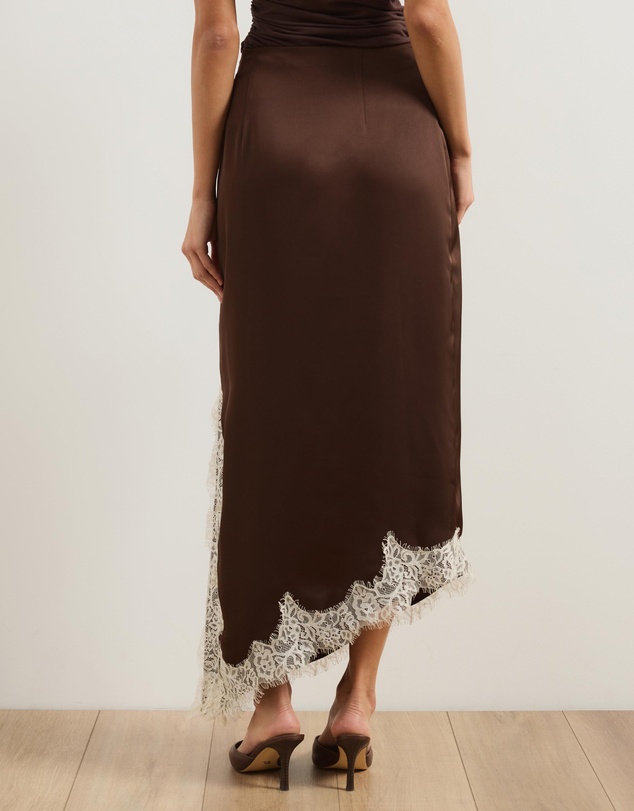 Atmos&Here - Alanna Asymmetrical Lace Side Split Midi Skirt