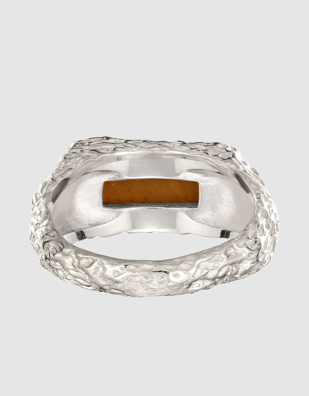 Kuzzoi - ICONIC EXCLUSIVE - Molten Tiger Eye Signet Ring in 925 Silver
