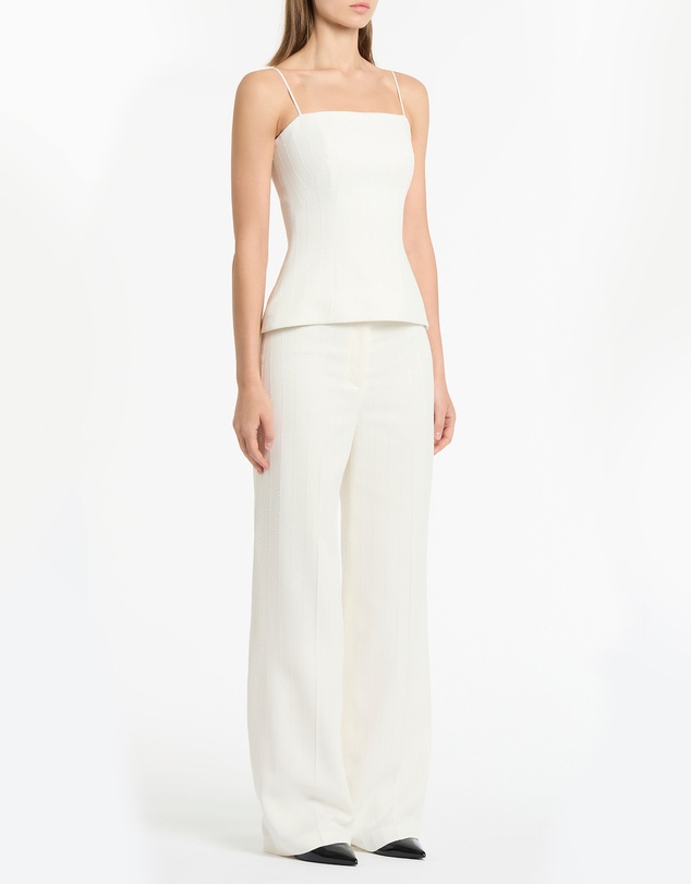 Carla Zampatti - Ivory Starlight Twill Bustier Top