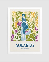 Olive et Oriel - Aquarius - Illustrated Star Sign Art Print