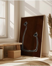 Olive et Oriel - Soul Bound - Brown by Shatha Al Dafai Art Print