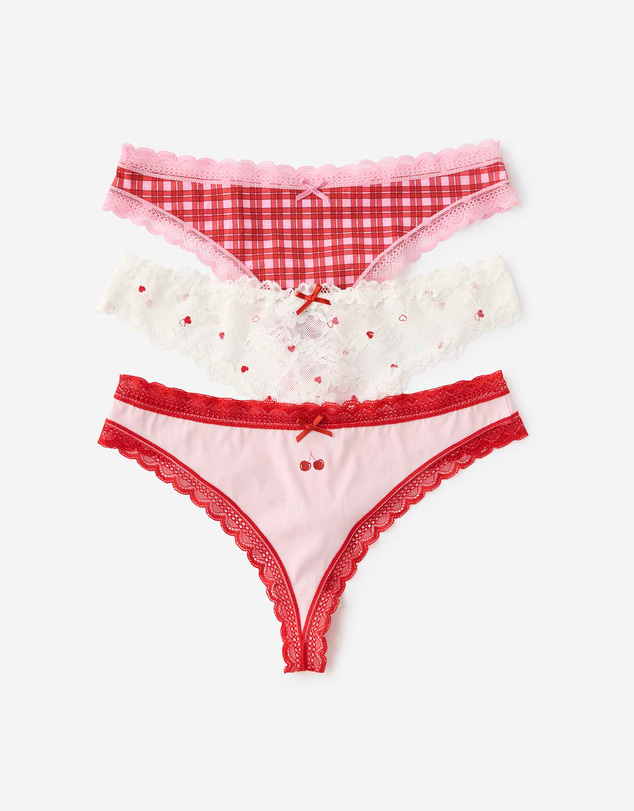 Cotton On Body - Happy Holidays Smooth & Lace G-String Brief 3 Pack