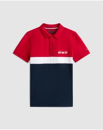 Tommy Hilfiger - Regular Fit Colour-Blocked Pique Polo Shirt - Teens