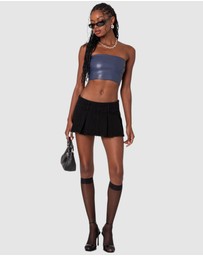 EDIKTED - Mazie Faux Leather Bandeau Top