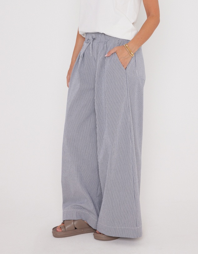 ALEXANDRA - Teri Pants Navy Stripe