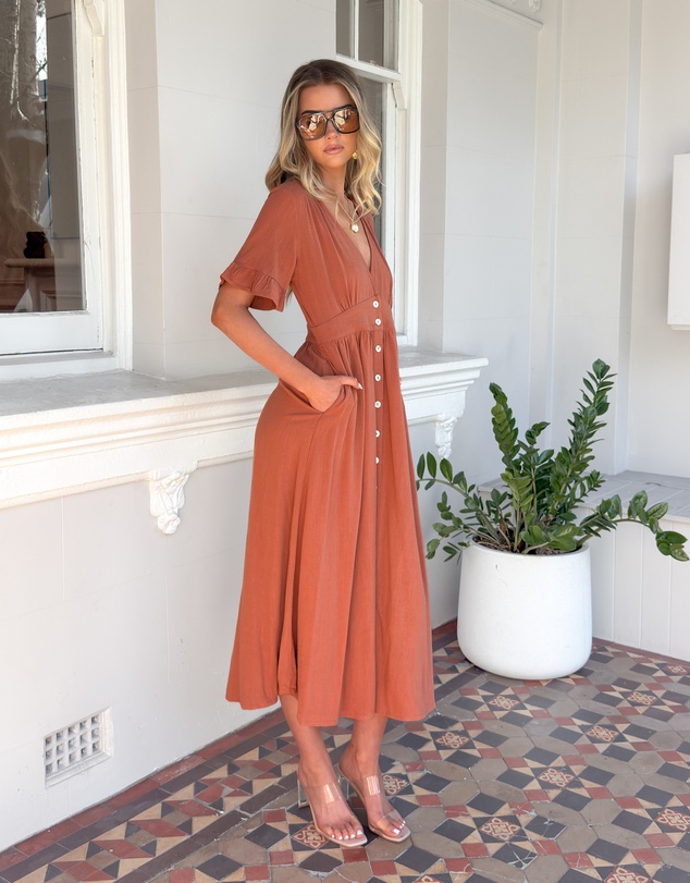 Esther & Co - Korbela Dress - Rust