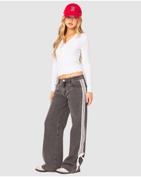 EDIKTED - Washed Low Rise Ribbon Jeans