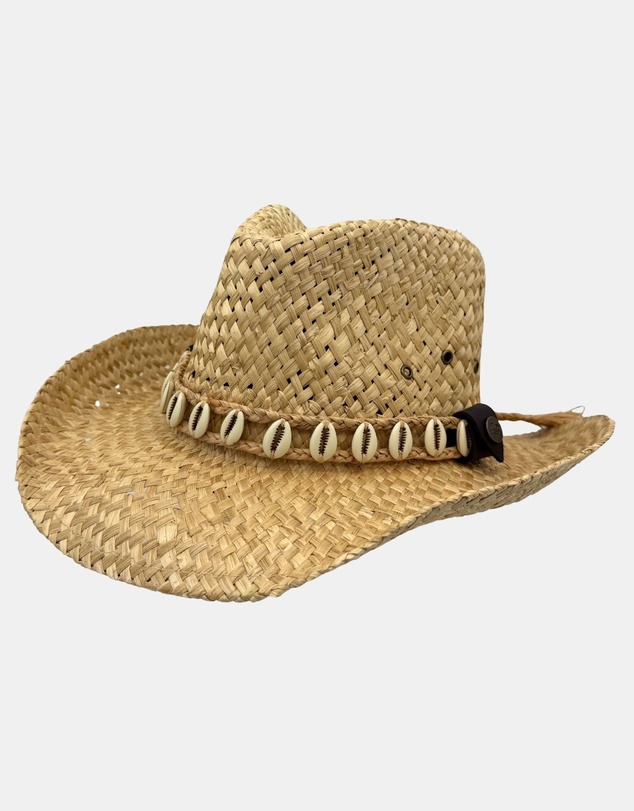 Jacaru - Jacaru 1818I Straw Cowboy Hat with Large Shells