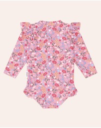 Huxbaby - Vintage Floral Frill Swimsuit - Babies-Kids