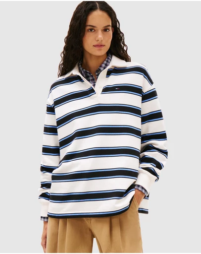 Tommy Jeans - Relaxed Sflag Stripe Rugby Polo