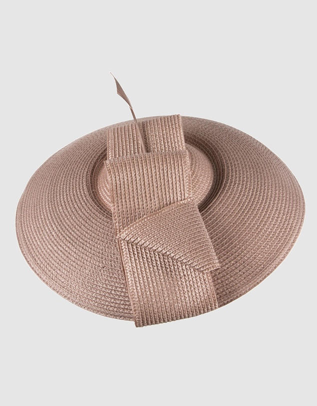 Max Alexander - Saucer Taupe Racing Fascinator Hat