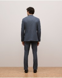Trenery - Cotton Wool Blend Blazer in Navy