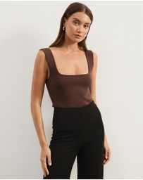 Atmos&Here - Gia Square Neck Knit Top