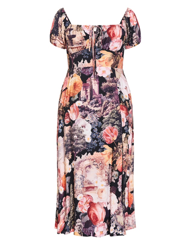 City Chic - Plus size Abbigail Bloom Print Maxi Dress - rose