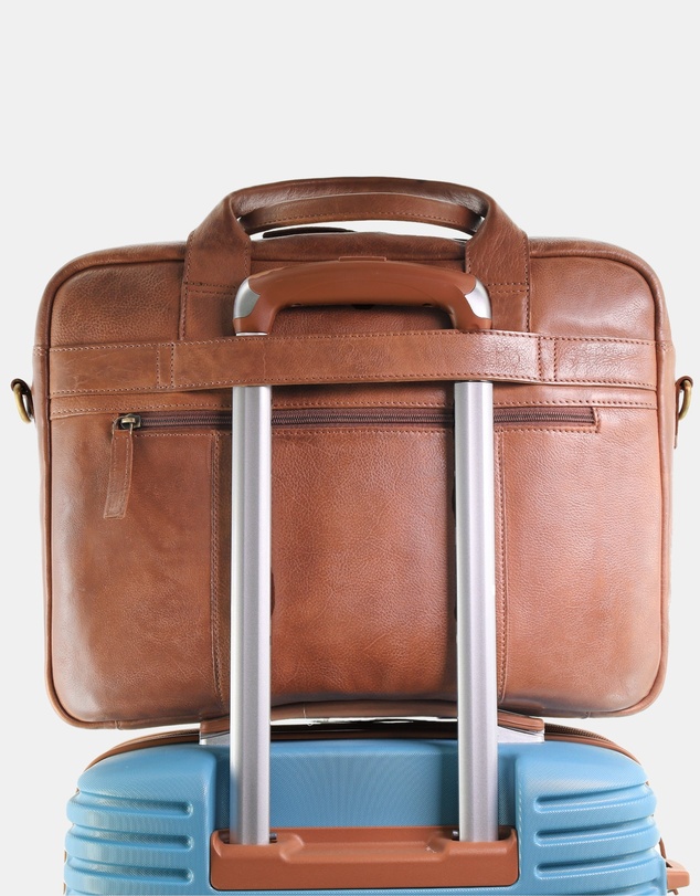 Pierre Cardin - Pierre Cardin Rustic Leather Computer Bag