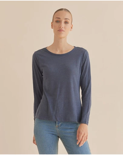 Amelius - Priya Long Sleeve Linen Jersey Top