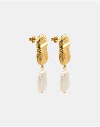 Zoe Olivia - Waterproof Luna Textured Pearl Earrings