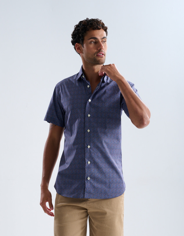3 Wise Men - 3 Wise Men Isle Print Short Sleeve Shirt