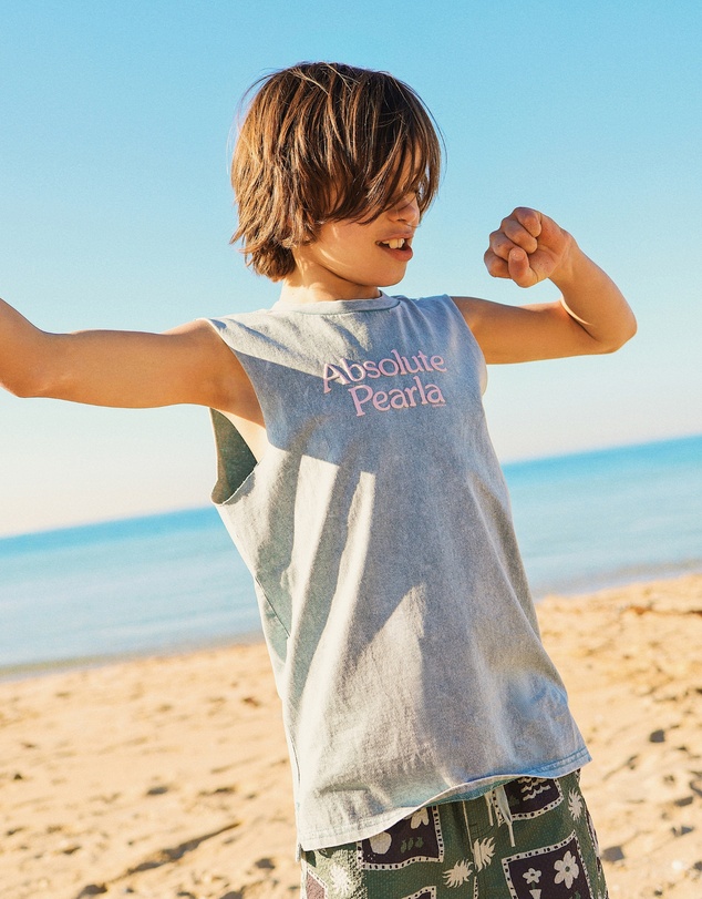 Skwosh - Absolute Pearla Kids Muscle Tank in Light Blue