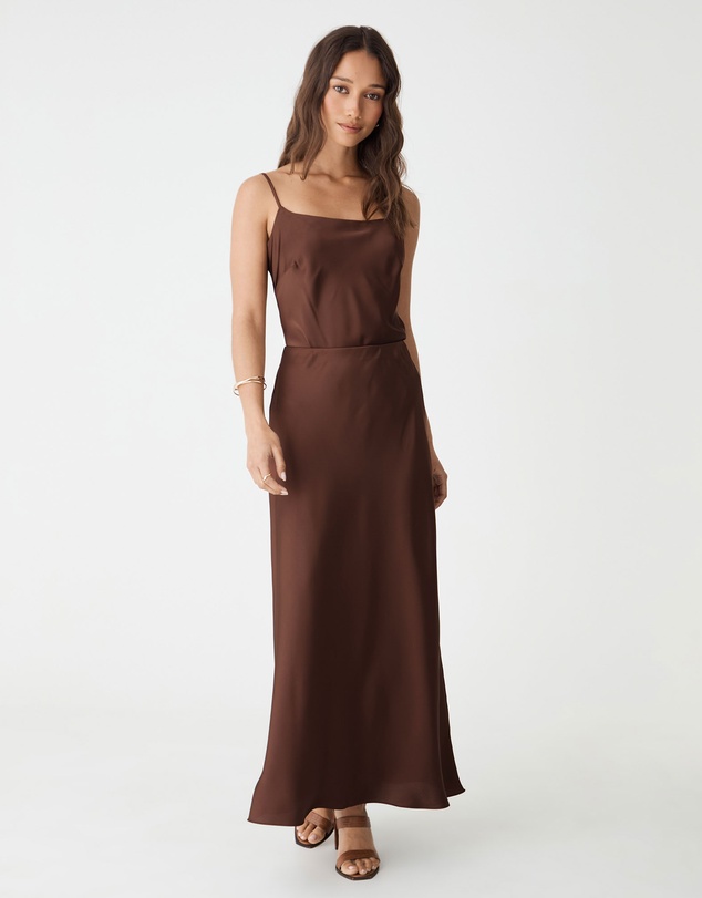 Forcast - Lindsay Bias Satin Skirt