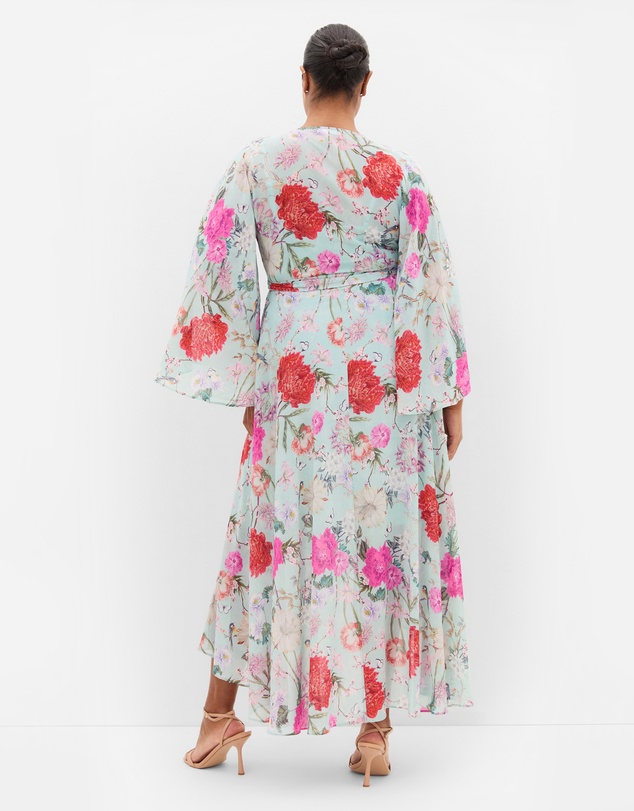 City Chic - Sienna Botanique Print Wrap Maxi Dress