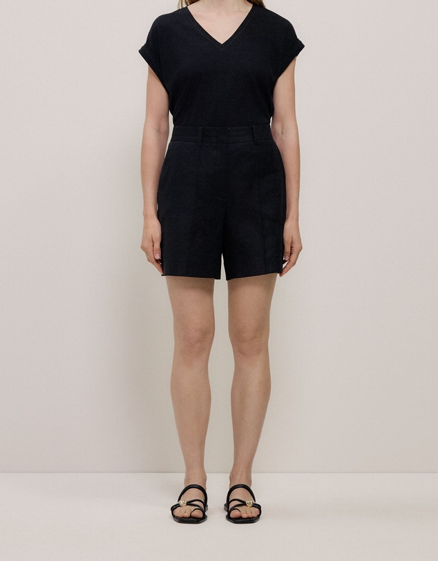 Trenery - Stretch Linen Blend Short in Black