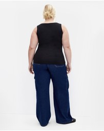 City Chic - Plus size Ally Tank Top - black