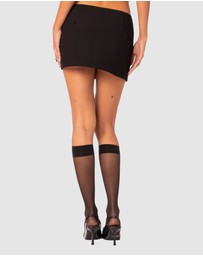 EDIKTED - Yvette Bow Slitted Mini Skirt