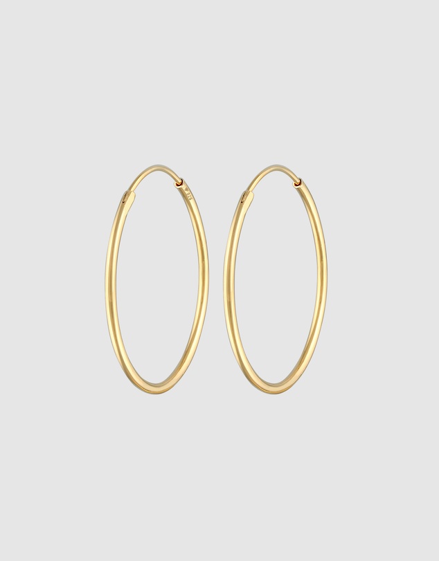 Elli Jewelry - Minimalist Hoop Earrings in Gold-Plated 925 Silver