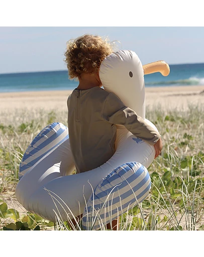 Sunnylife - Kids Tube Pool Ring Sammy the Seagull Blue Stripe