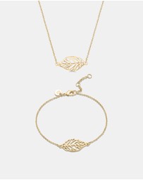 Mestige -  Flourish Necklace & Bracelet Set - 18K Gold Plated