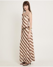 Alice In The Eve - Mesh Stripe Maxi Dress