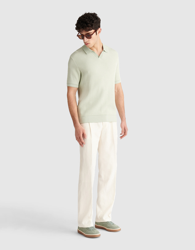 Peckham Rye  - Peckham Rye Open Collar SS Knitted Polo