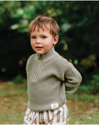 Kynd Baby - Knit Rib Jumper in Olive