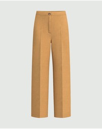 Emme - Ecru Linen Tailored Trousers