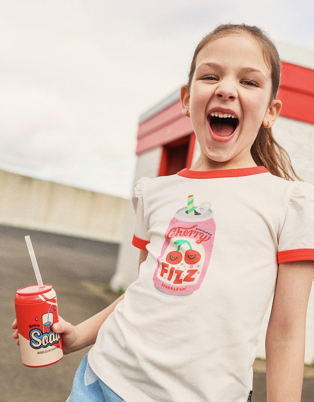 Rock Your Kid - Billie Ringer Tee in Strawberry Soda