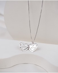 Wanderlust + Co - Heart Silver Locket Necklace