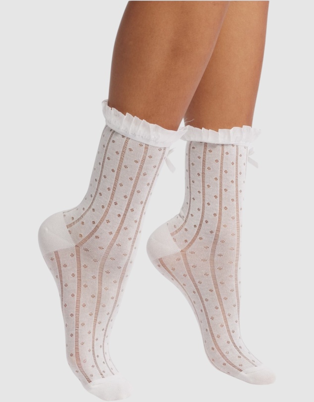 High Heel Jungle - The Coquette Sheer Ribbon Socks - 2 Pairs