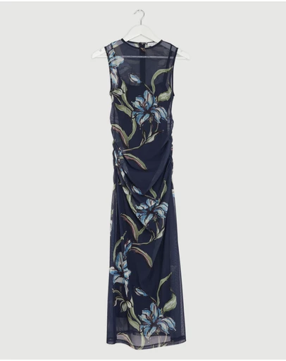 Revibe - Repaired AERE Skye Mesh Midi Dress - AU 8