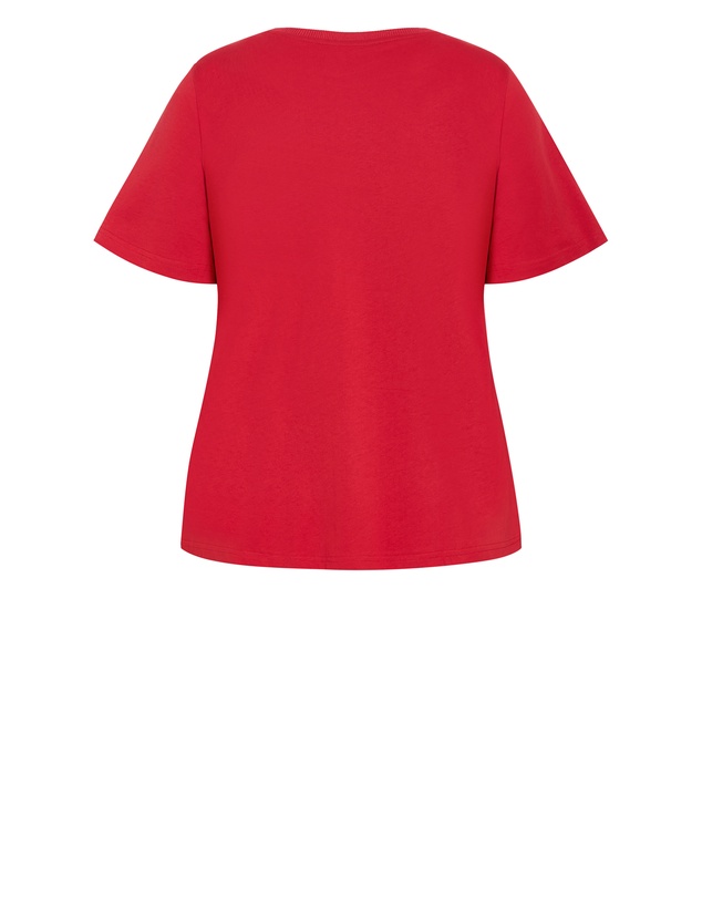 City Chic - Plus size Wild Beauty Tee - red