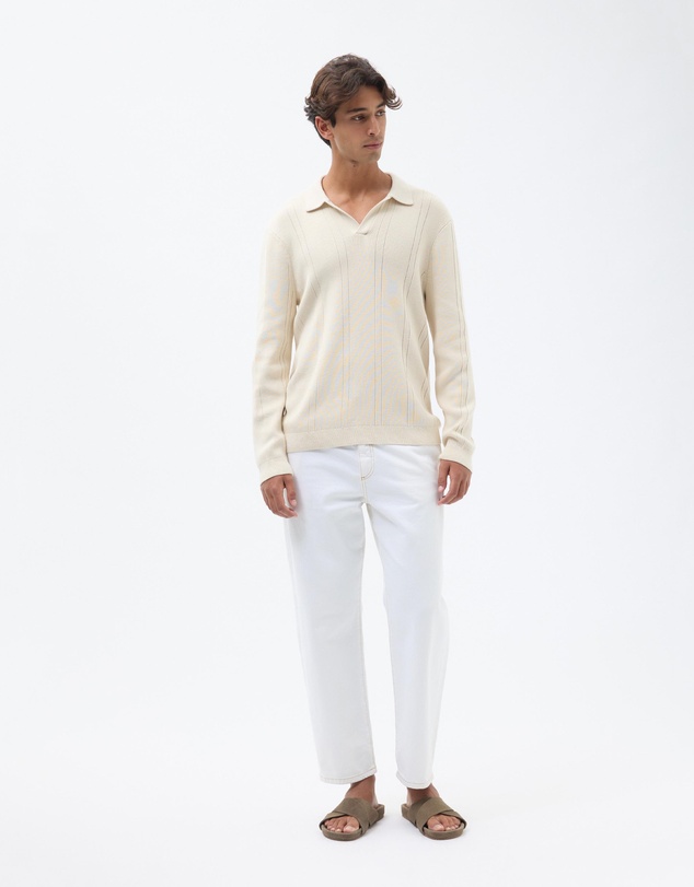 AERE - Organic Cotton Long Sleeve Polo
