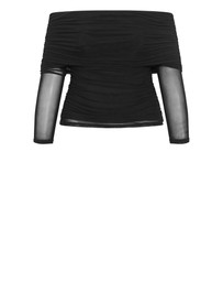 City Chic - Dana Mesh Long Sleeve Top