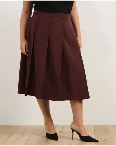 Atmos&Here Curvy - Lux Pleated Midi Skirt